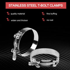Close-up of 301SS clamp with rounded edges protects hoses