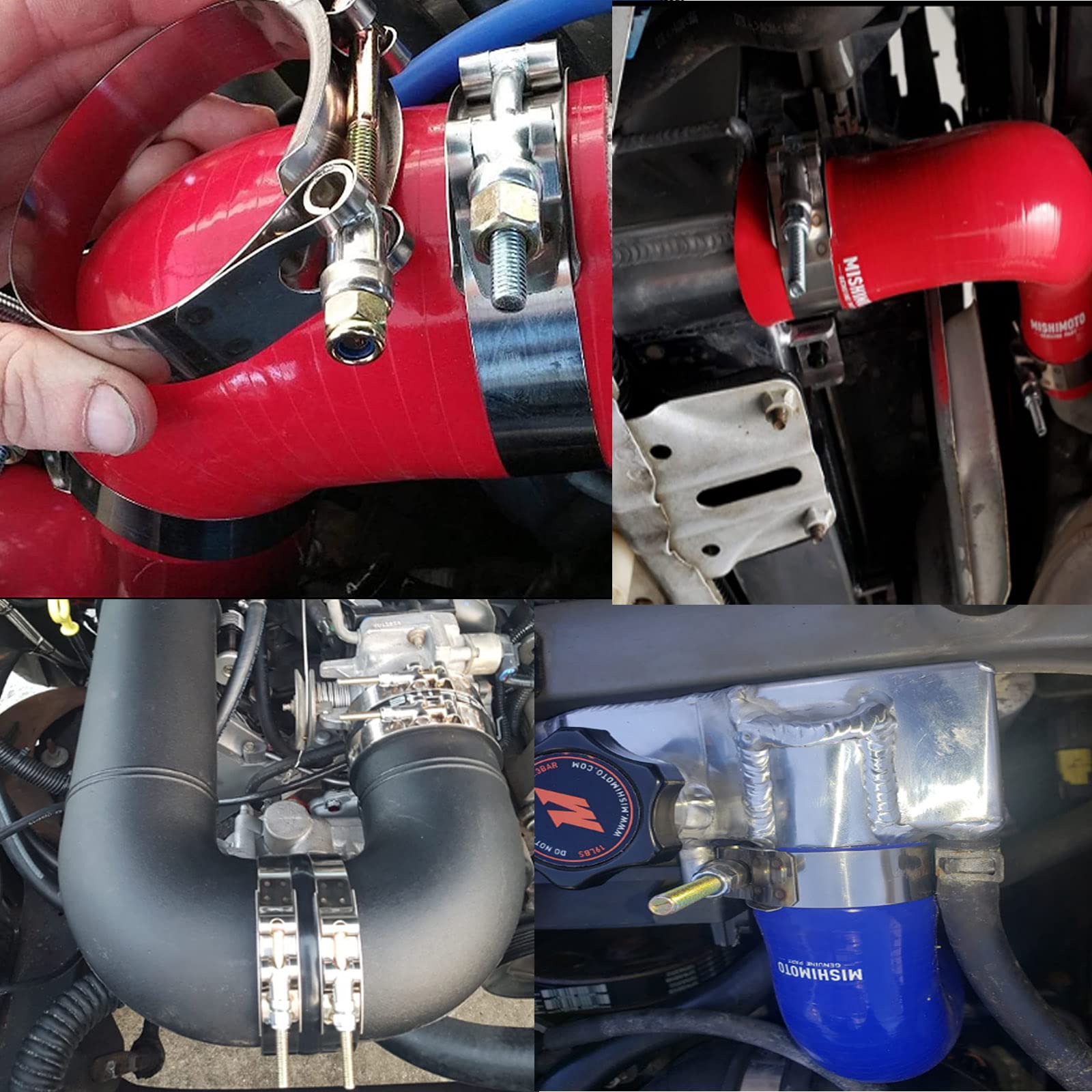 T-Bolt clamp on 2.5-inch silicone hose in automotive use
