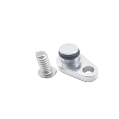 Generic TH350 kickdown plug side view; durable aluminum for clean, sealed engine bay.