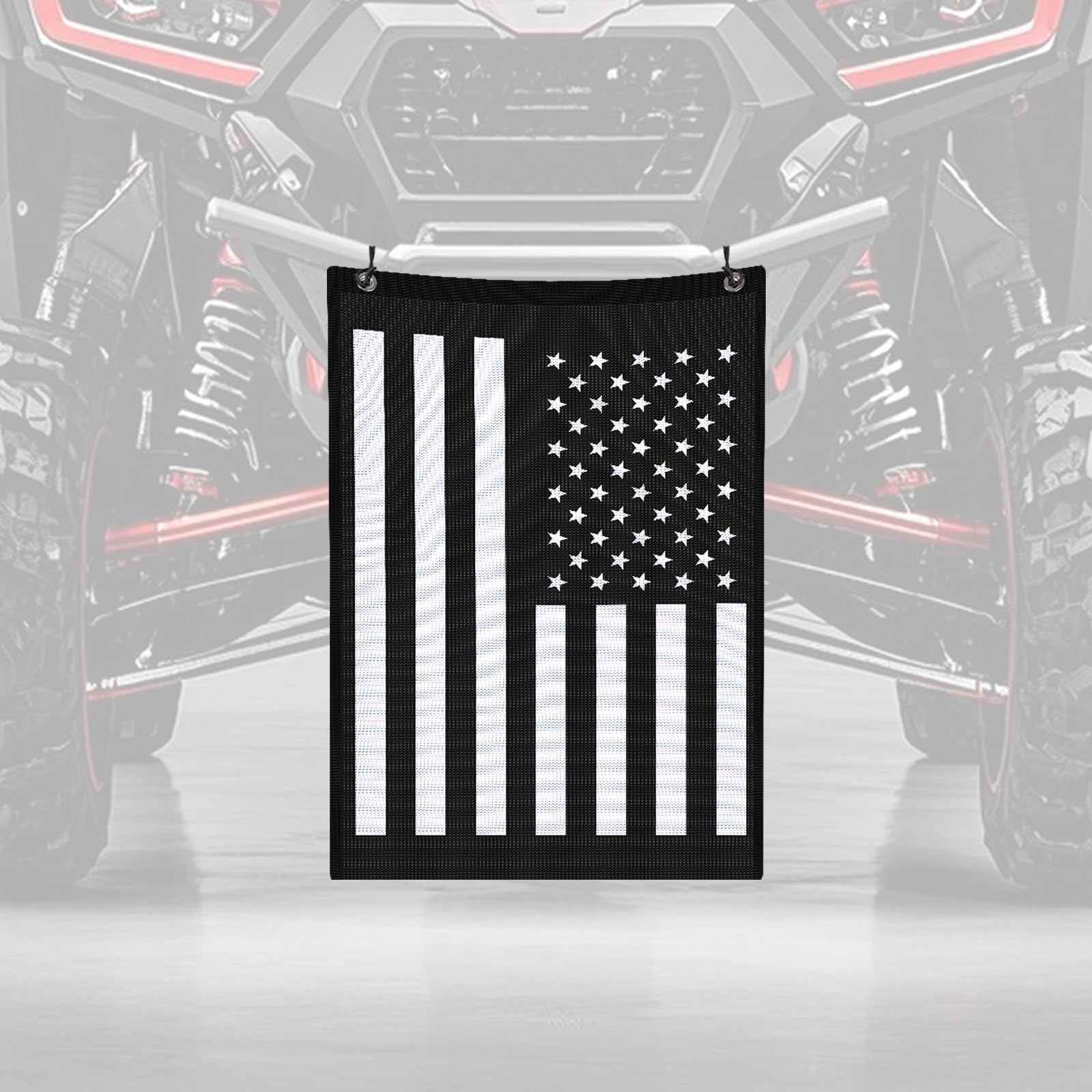 Generic UTV rear mesh organizer keeps trash secure on rough trails.
