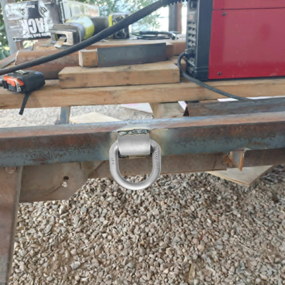 Generic Weld On D Ring 4-Pack ideal for securing boxes and equipment on trailers.