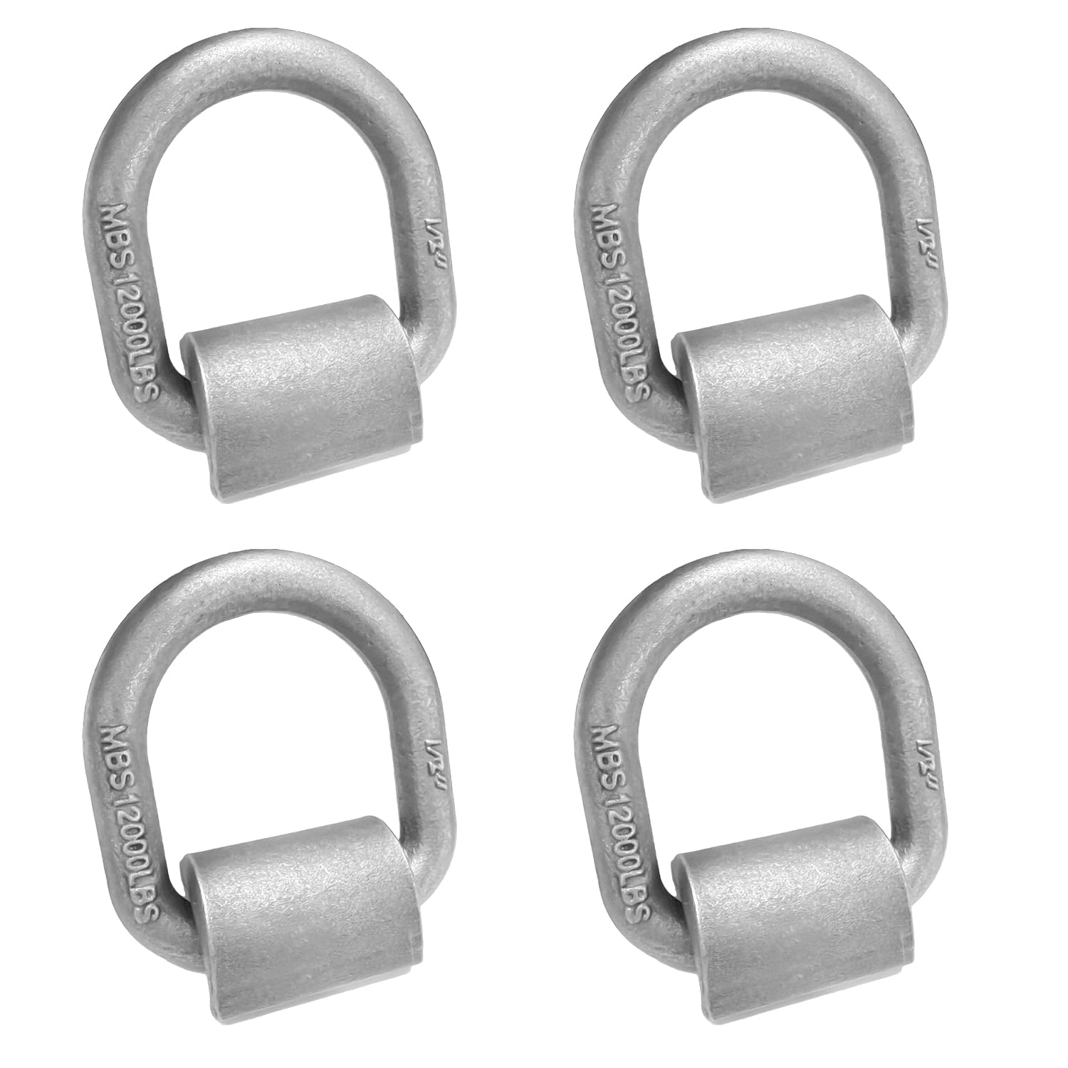 Generic Weld On D Ring 4-Pack galvanized surface resists rust for long-lasting use.
