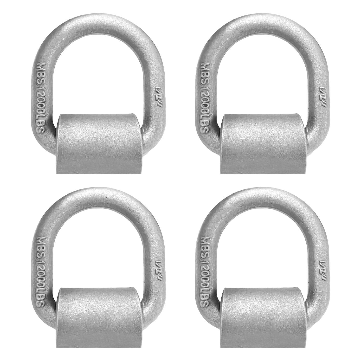 Generic Weld On D Ring 4-Pack side view showing rugged forged steel for trailer security.
