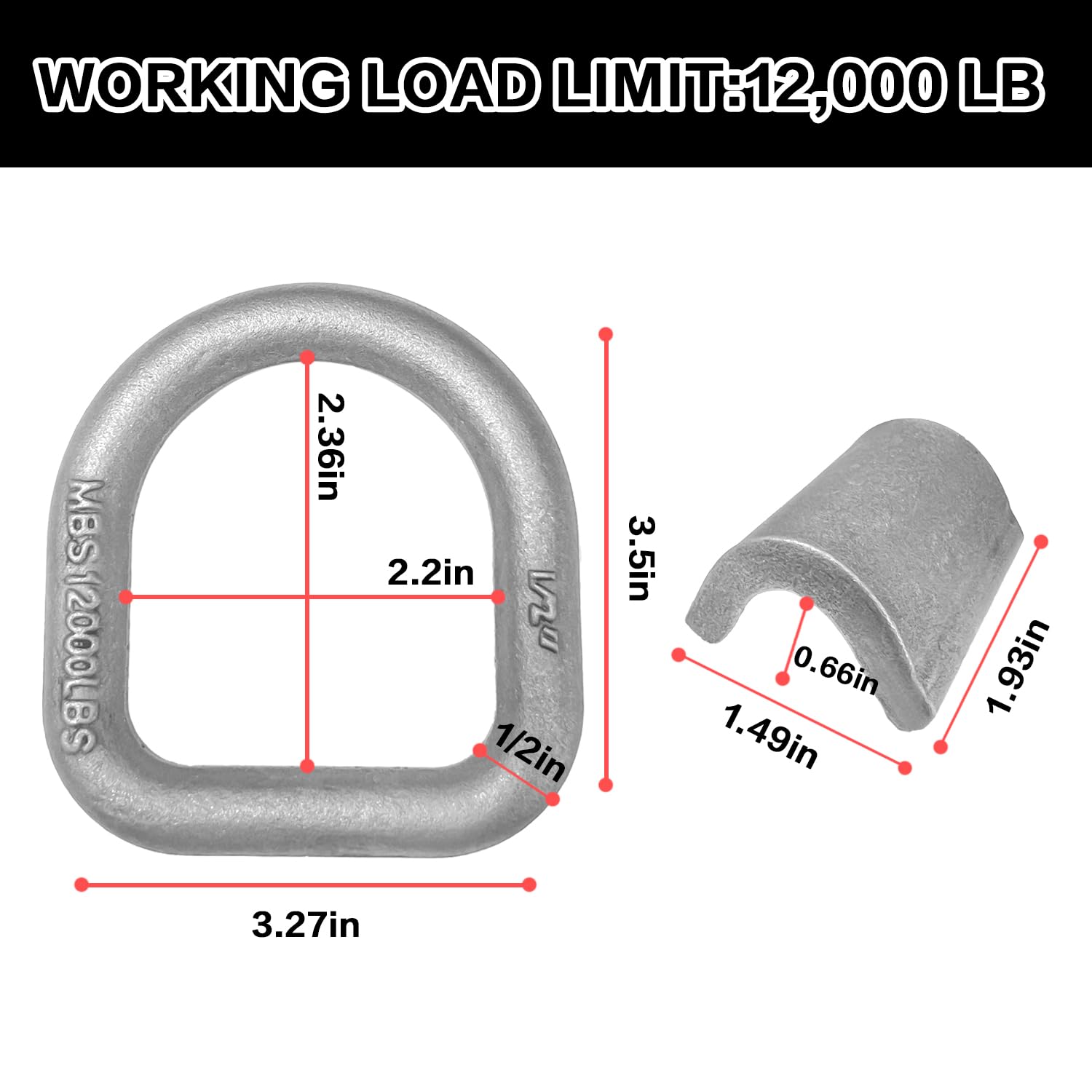 Generic Weld On D Ring 4-Pack welding clip close-up showing heavy-duty construction for load-bearing use.