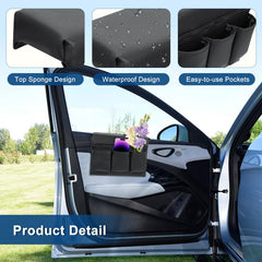 Generic window sill organizer with multiple pockets keeps essentials within reach during drives