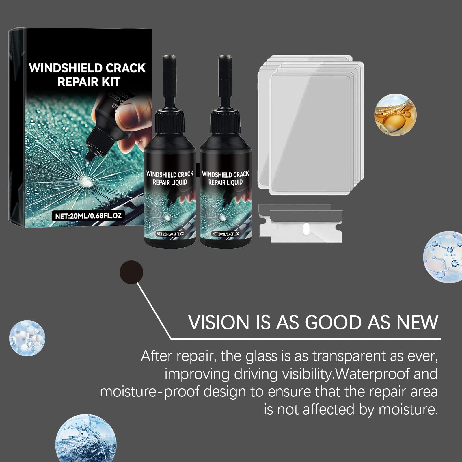 Generic windshield repair kit surface cleaning before resin application