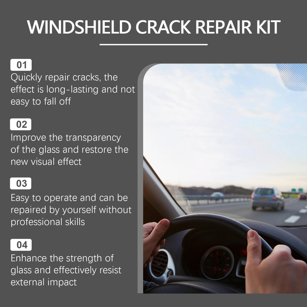 Generic windshield repair kit two-piece included for easy repair