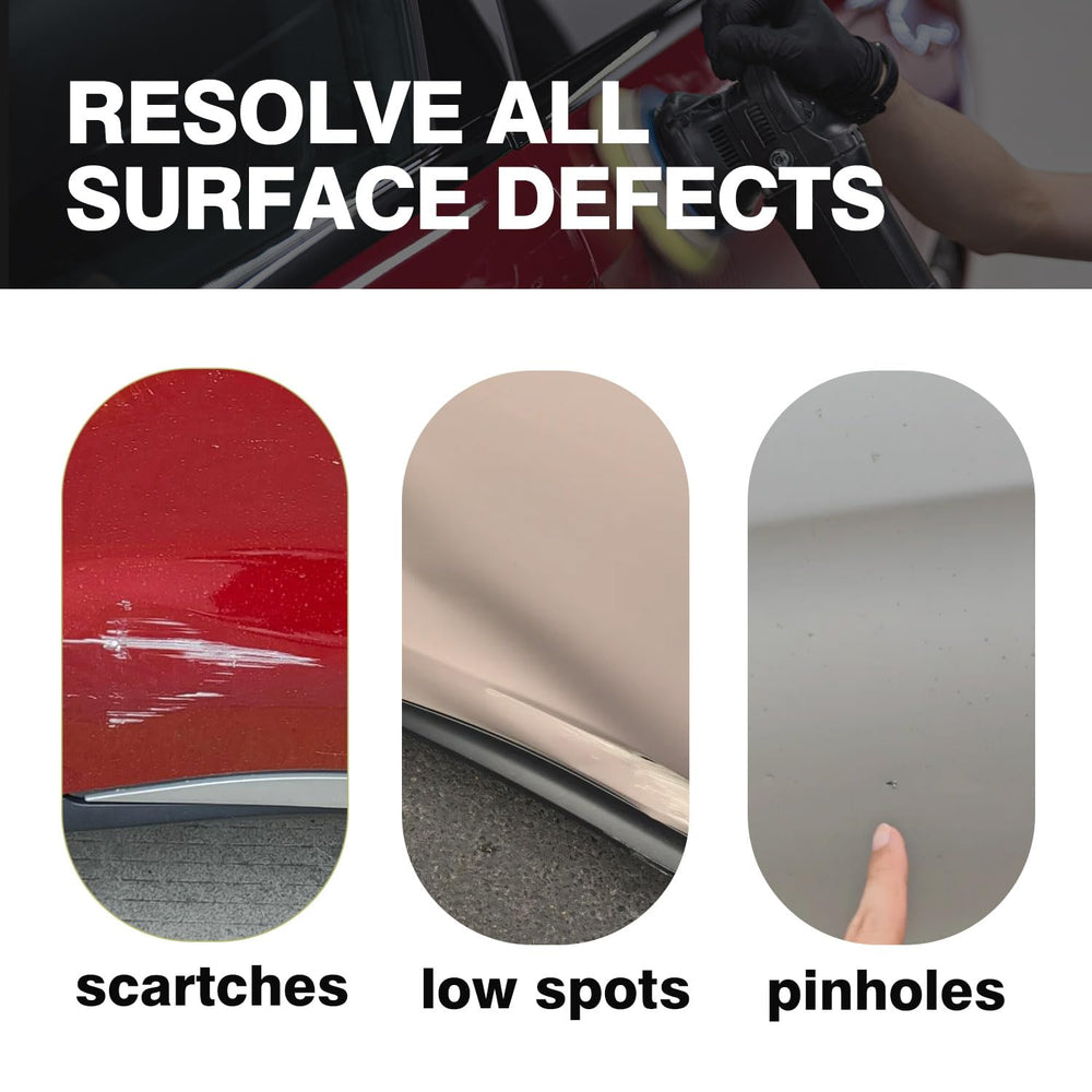 GENLEXON dry guide coat applied surface – shows wet and dry sanding compatibility.