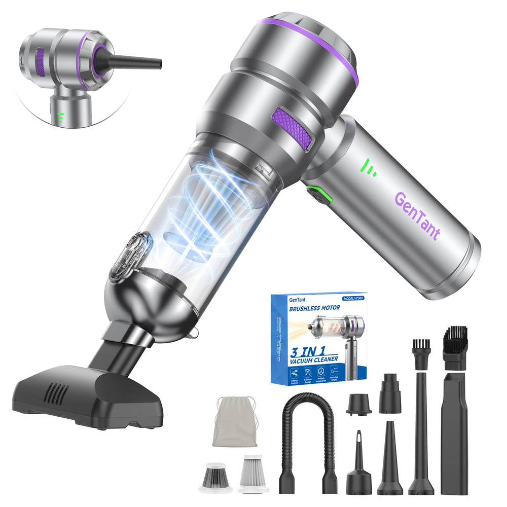 GenTant Mini Vacuum cordless suction for quick cleanups at home, car, or office