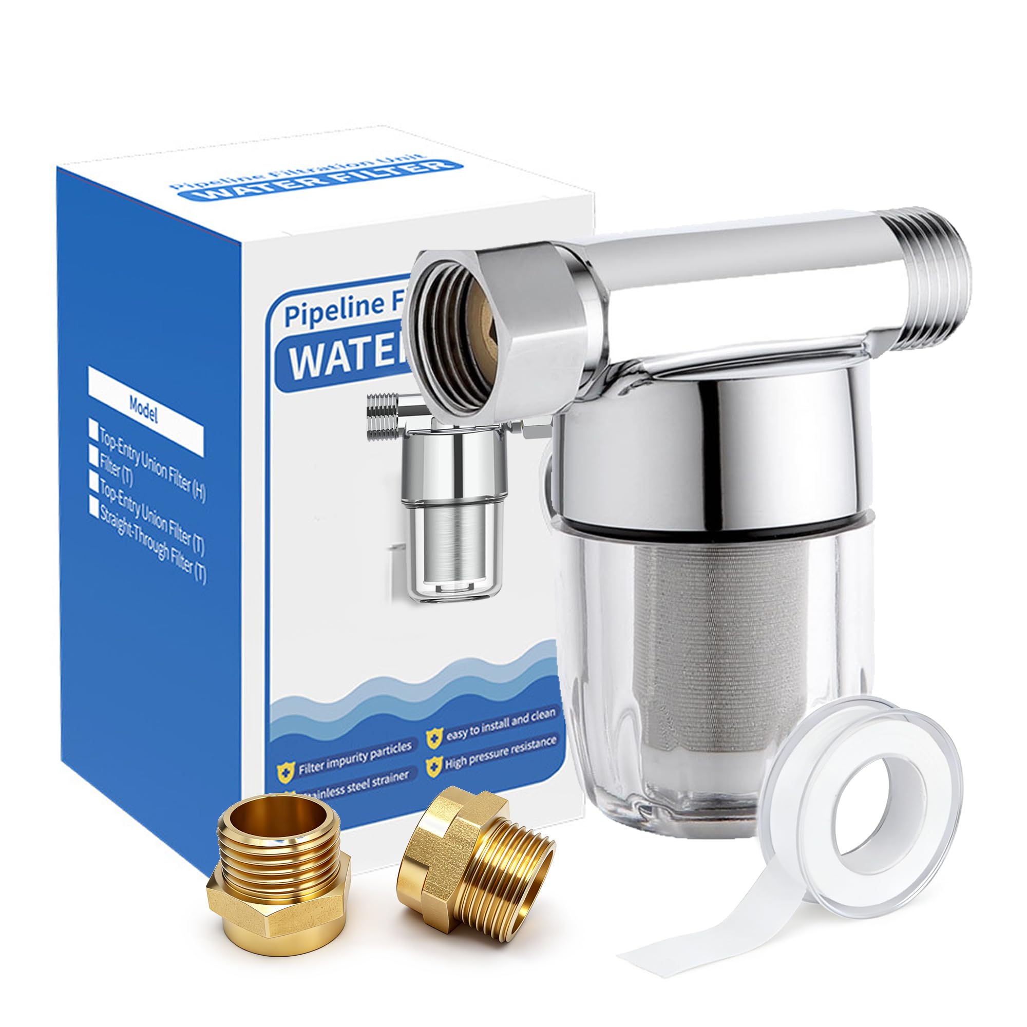 Geokin washing-machine-filter with 40-micron inline mesh for cleaner laundry water.