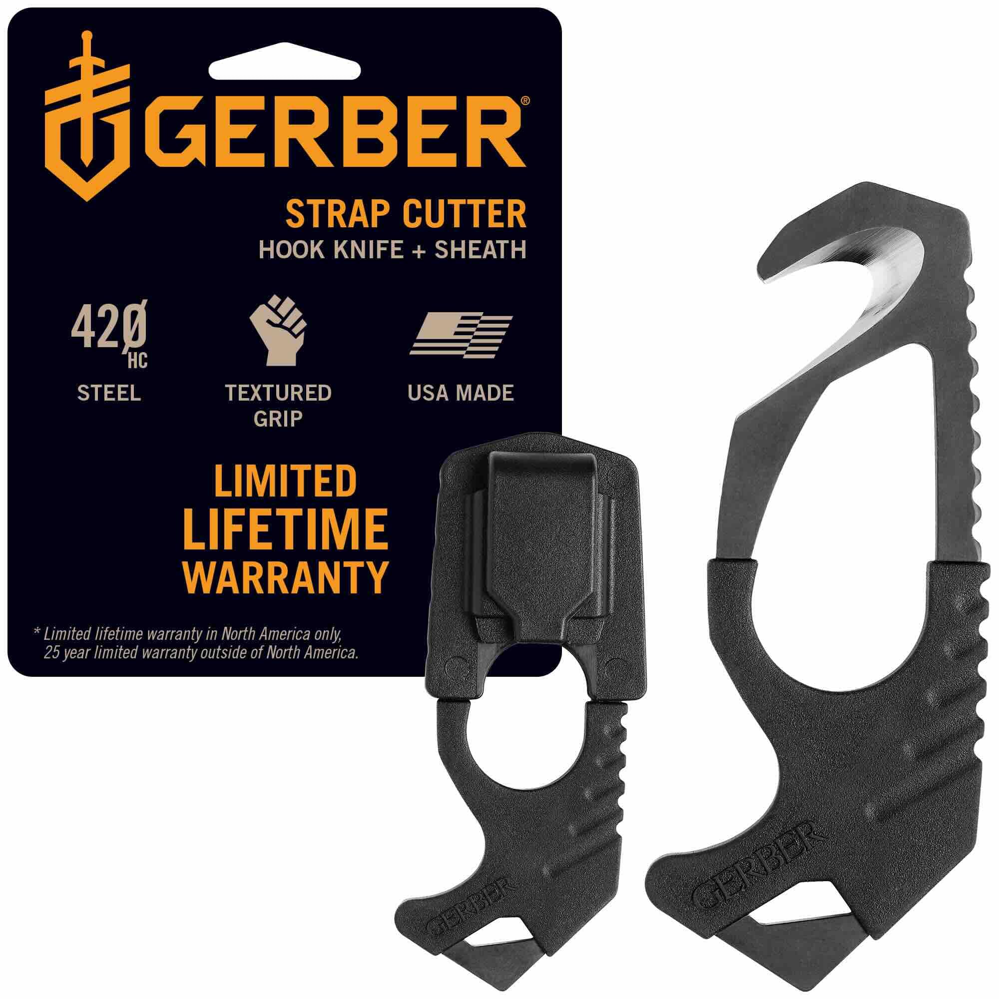 Gerber Gear seatbelt cutter in compact pocket form for fast access