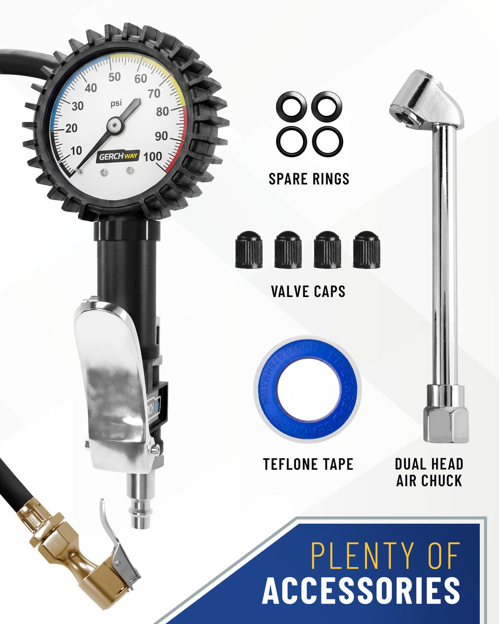 GERCHWAY car tire inflator attachment simplifies maintenance tasks
