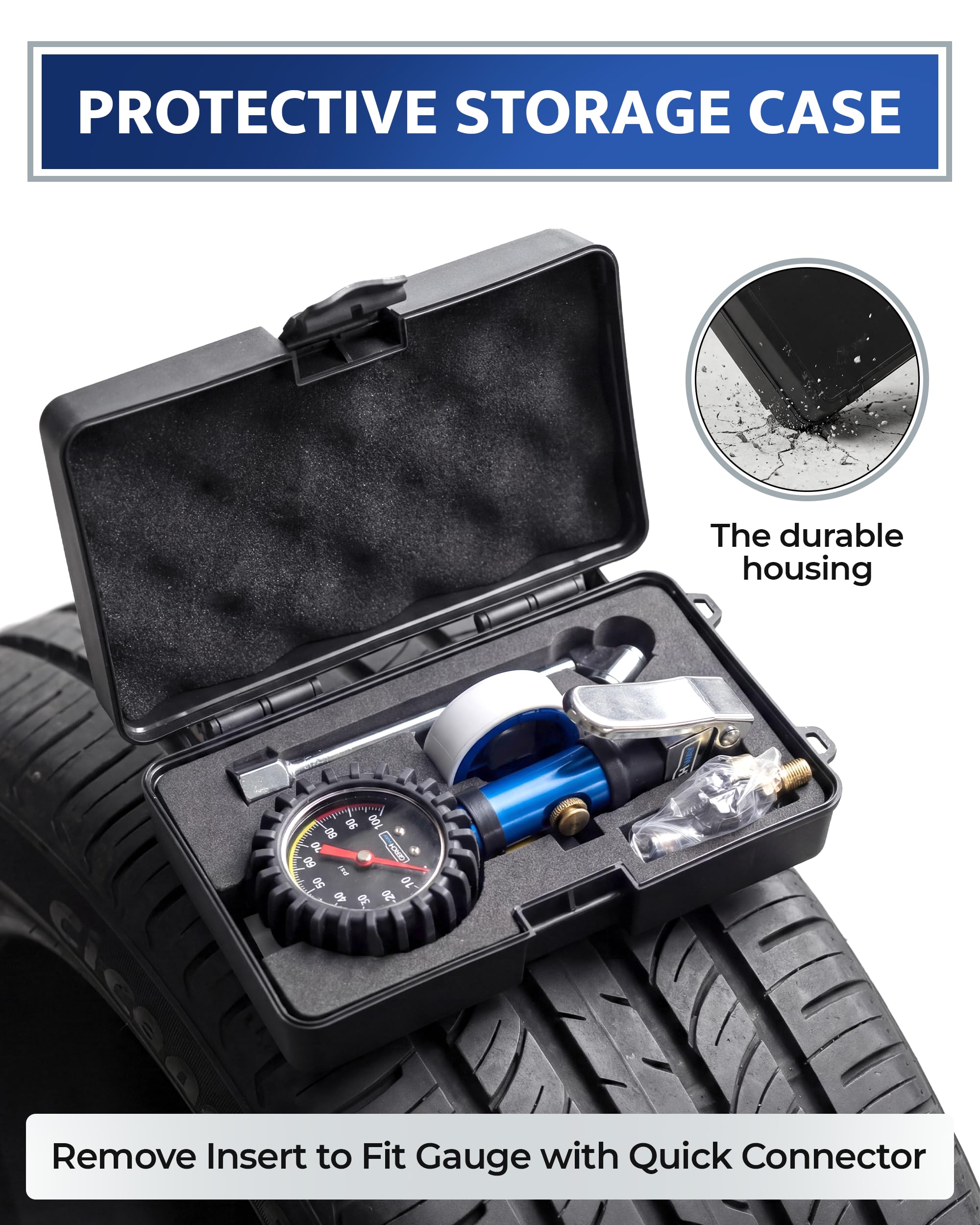 GERCHWAY quick-connect plug enables fast attachment to air compressors.
