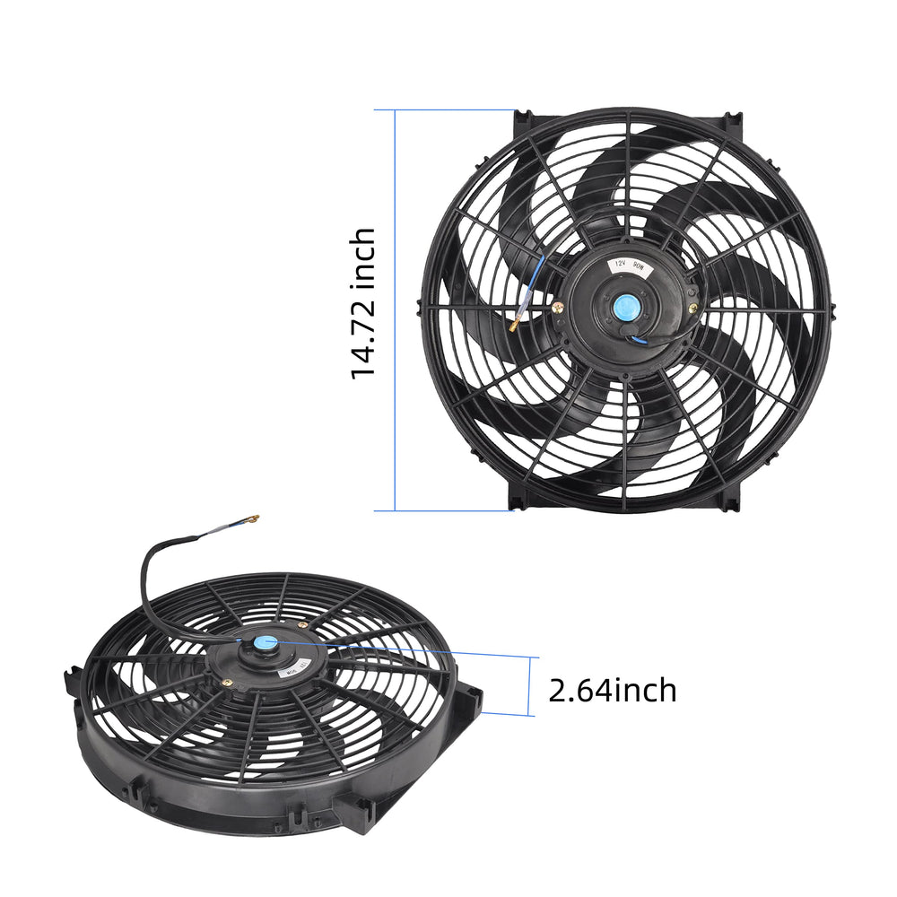 GESEXI 14 Inch Slim Fan black 14-diameter for universal compatibility.