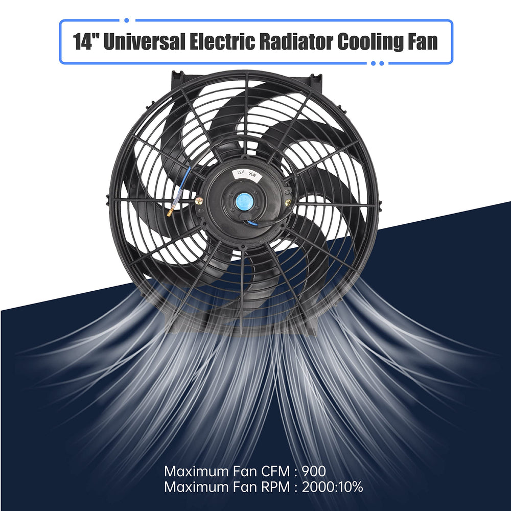 GESEXI 14 Inch Slim Fan mounting brackets included for quick setup.