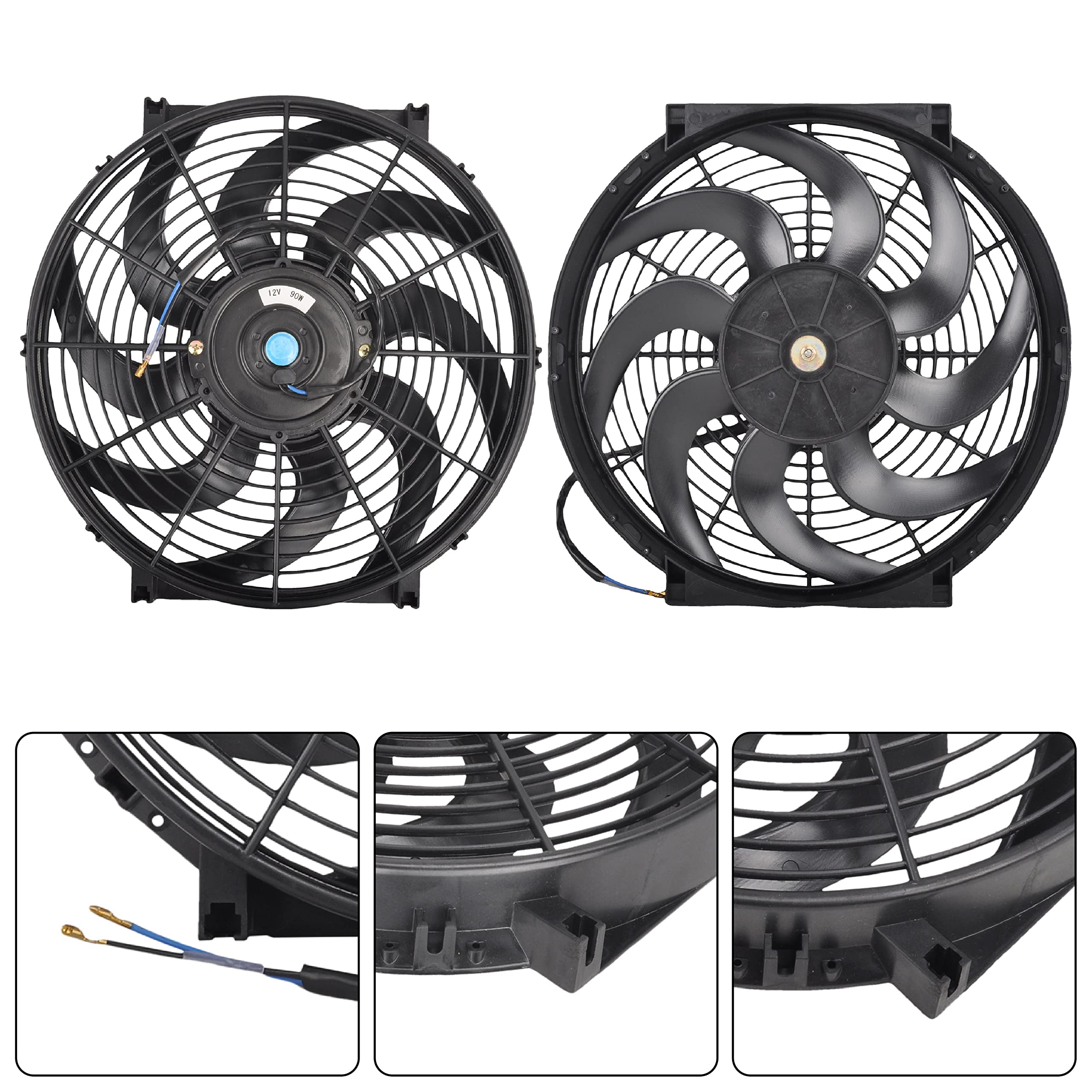 GESEXI 14 Inch Slim Fan puller-pusher setup allows flexible installation.