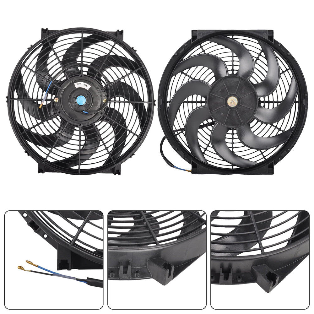 GESEXI 14 Inch Slim Fan puller-pusher setup allows flexible installation.