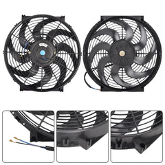 GESEXI 14 Inch Slim Fan puller-pusher setup allows flexible installation.