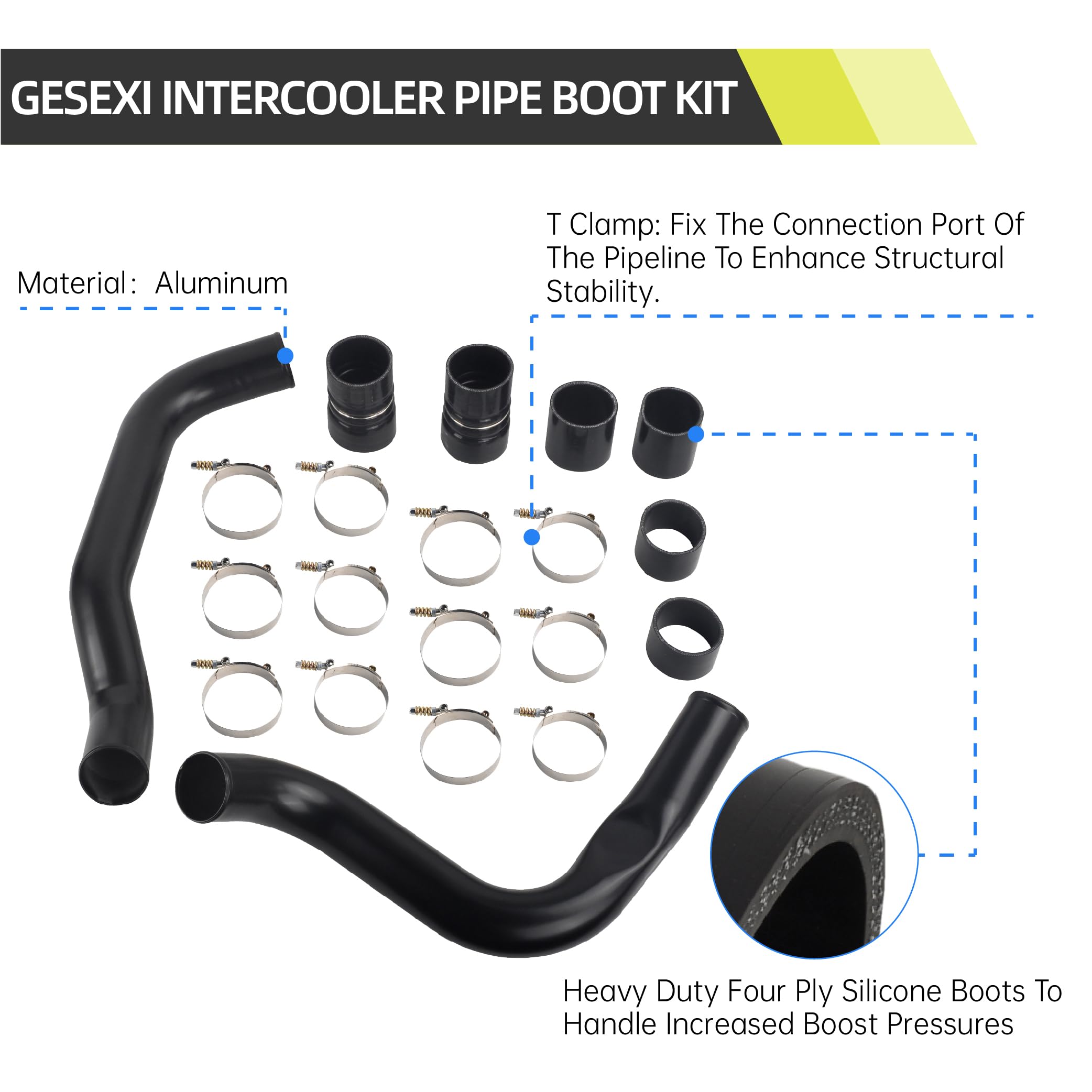 GESEXI aluminum sleeve highlights lightweight durability and heat dissipation.