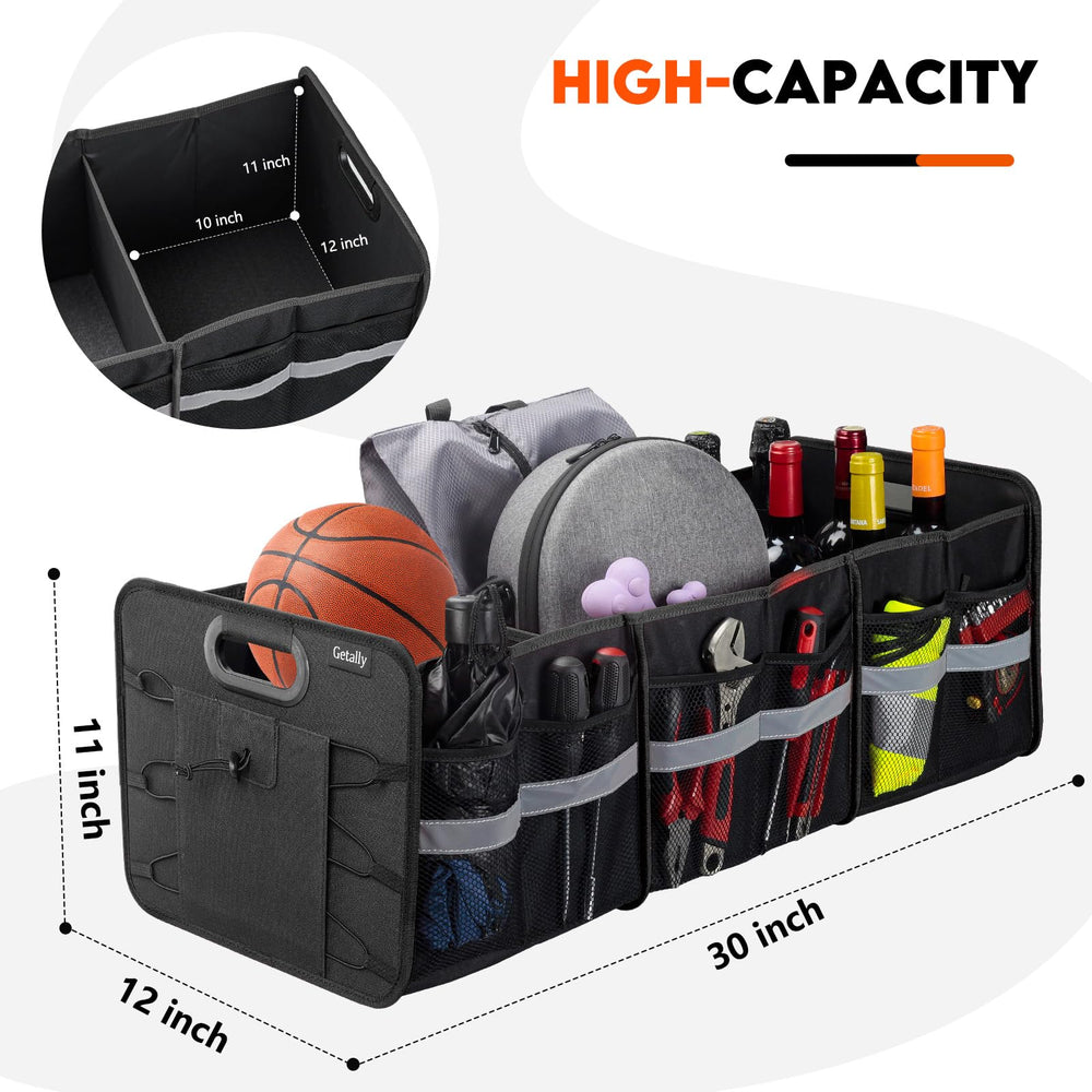 Getally trunk organizer durable waterproof Oxford fabric withstands heavy use.