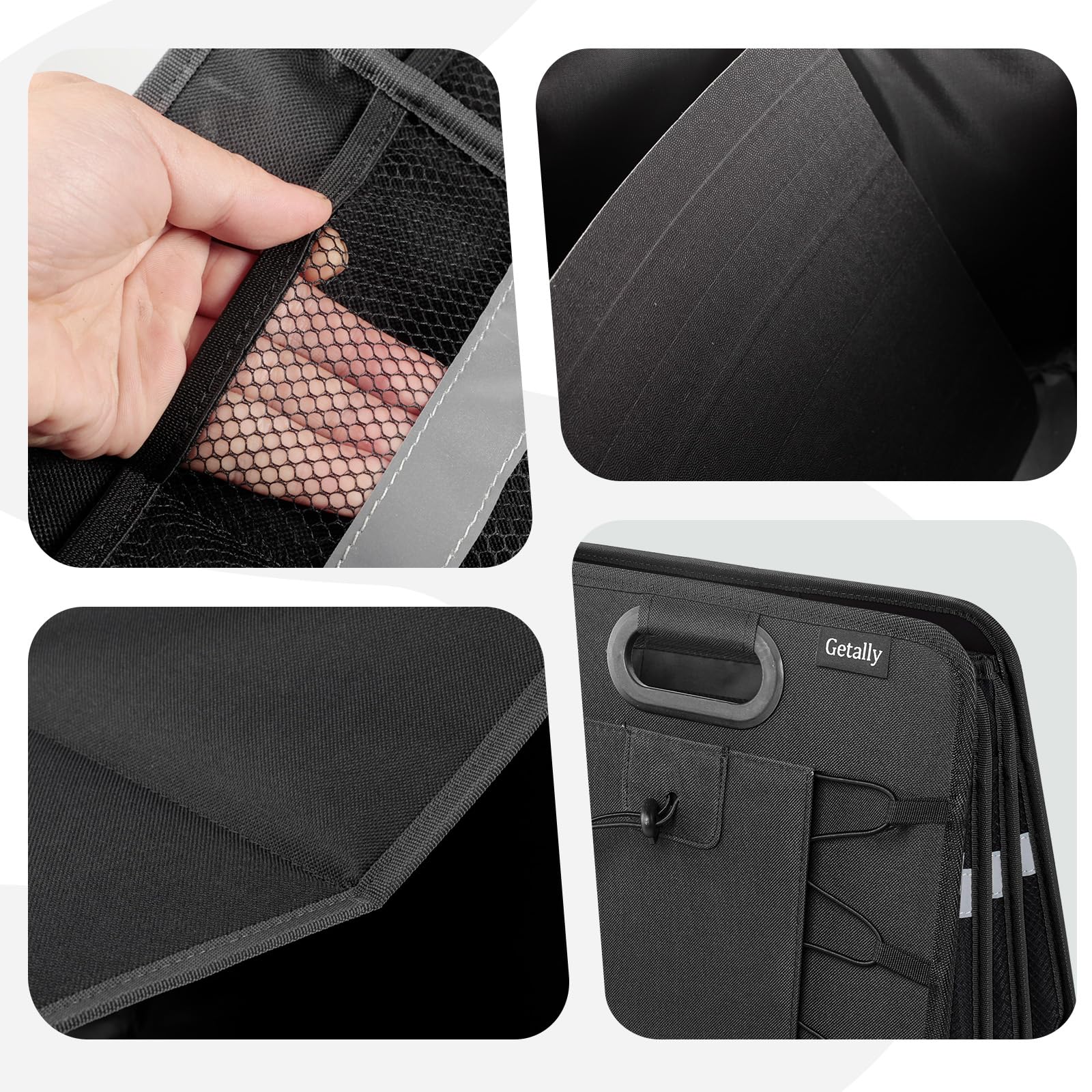 Getally trunk organizer fits cars, SUVs, and trucks for better cargo management.