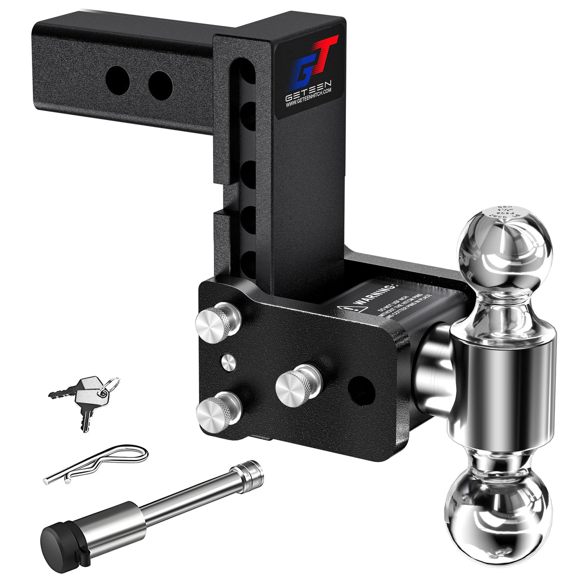 Geteen adjustable trailer hitch with dual ball for level towing