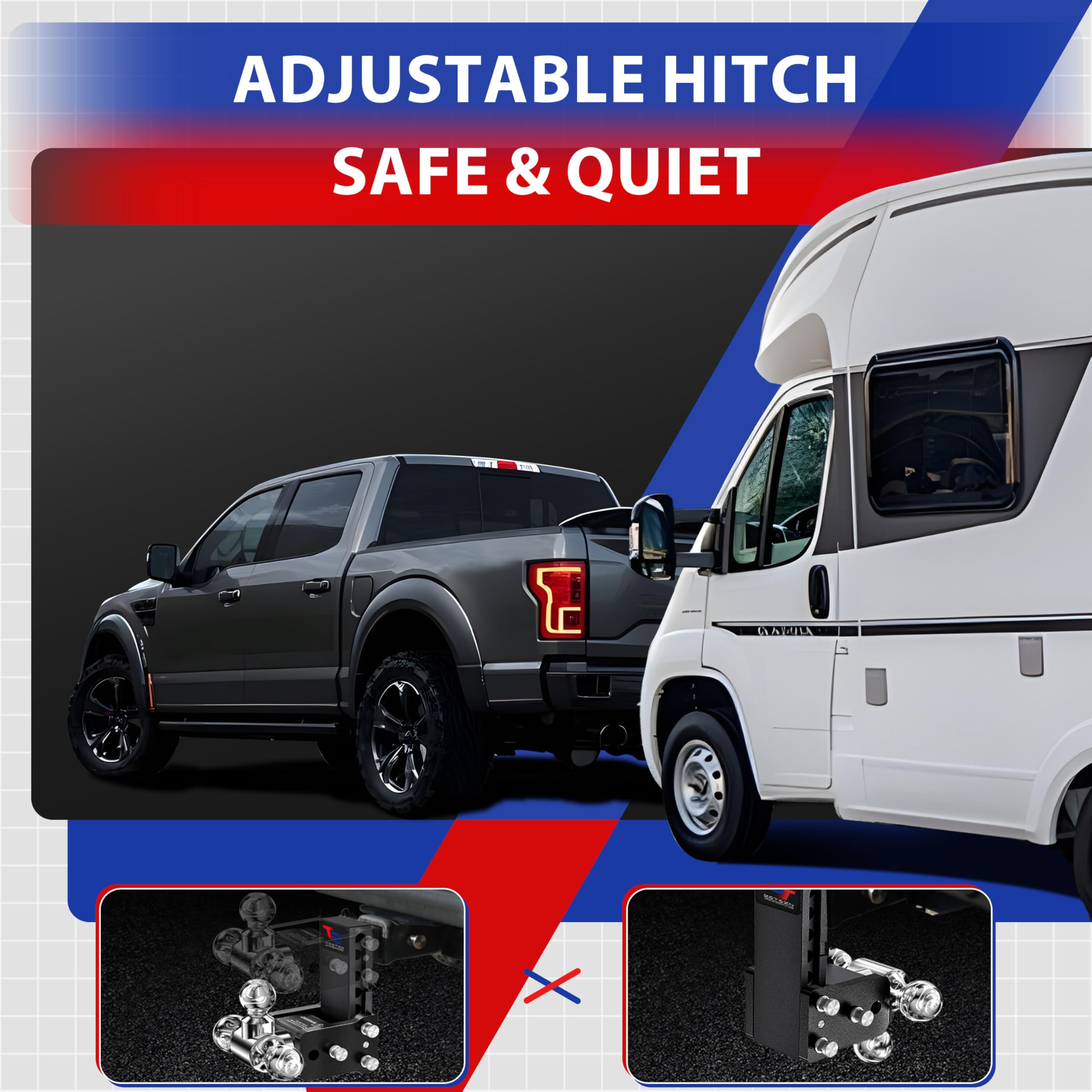 Geteen high-strength steel hitch with durable dual-layer finish
