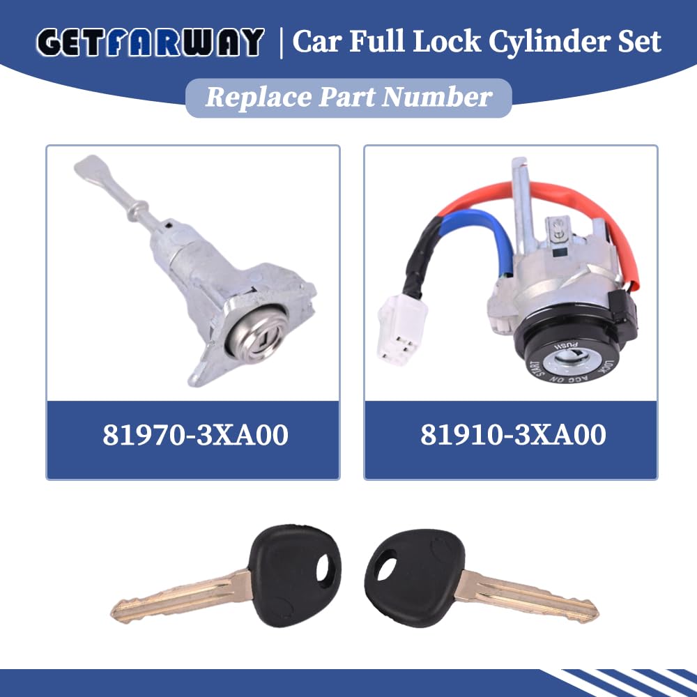 Getfarway Hyundai Elantra lock cylinder set compatible with 2011–2016 models.