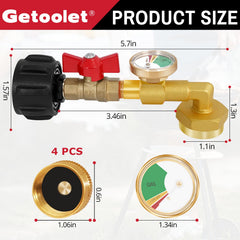 Getoolet 1 inch by 20 female thread connection with standard tanks