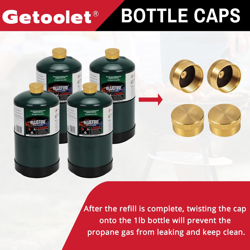 Getoolet on/off valve with easy-grip control for safe operation