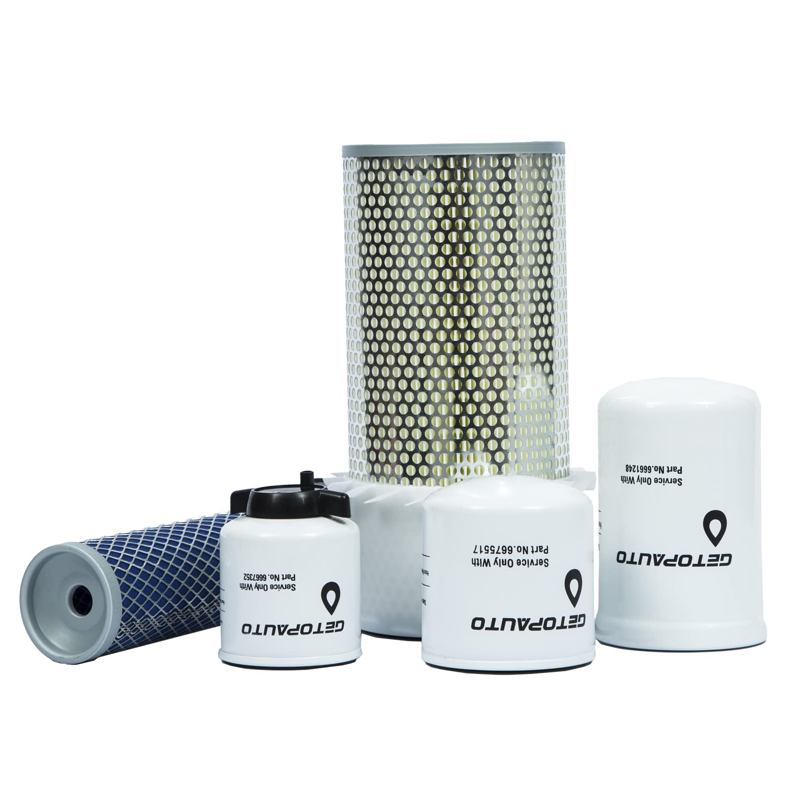 GETOPAUTO filter kit for Bobcat fitment guide shows model compatibility and replacement steps