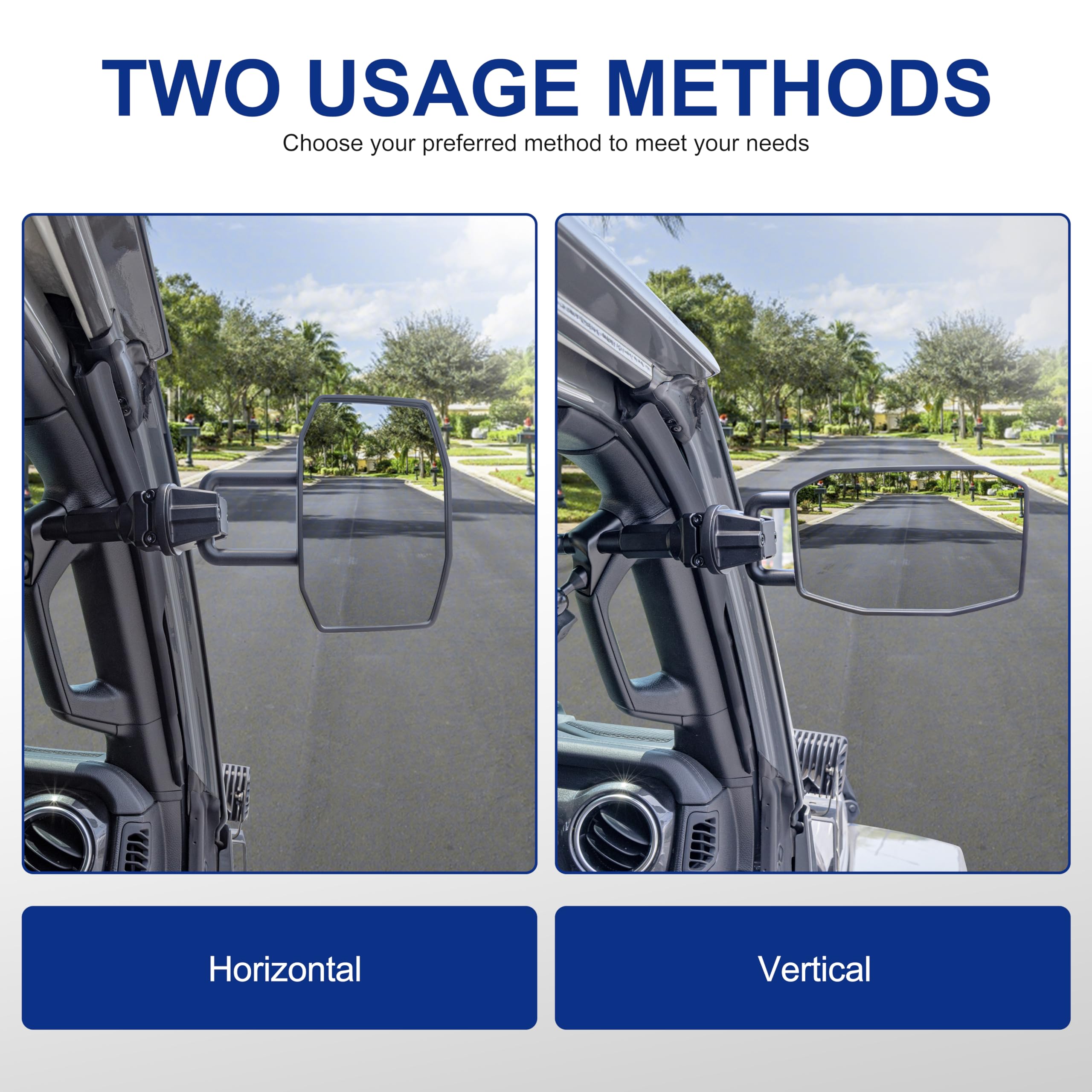 GEVINFA 360-degree adjustment lets you customize mirror angles on the go