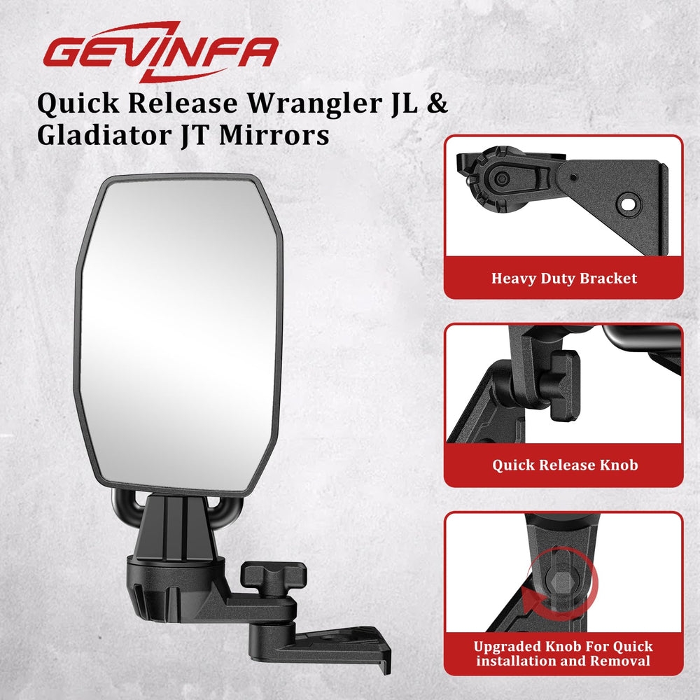 GEVINFA Jeep Wrangler JL installation bolts simplify OEM-fit mounting.