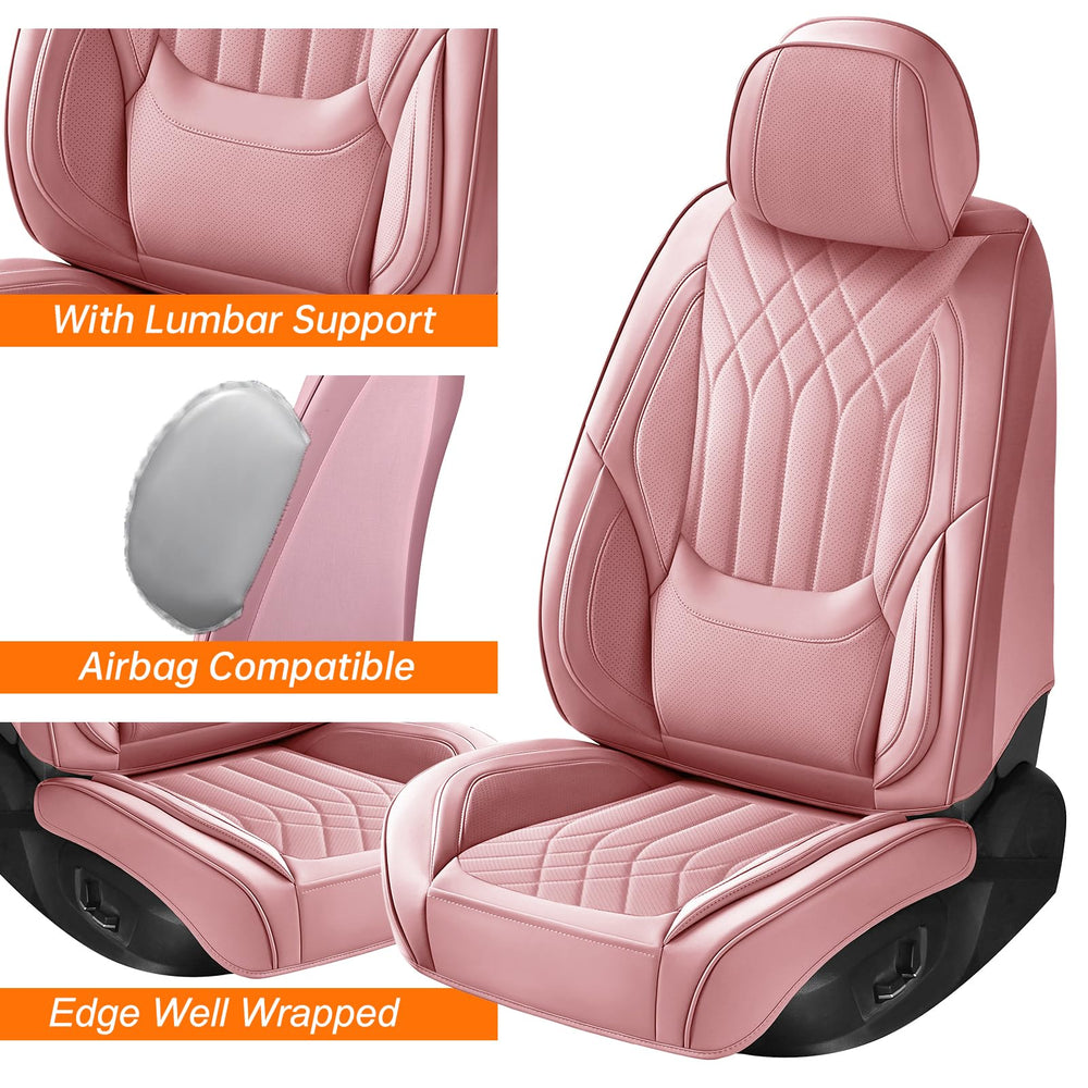 GEZHOUBA pink seat covers are easy to install with no tools.