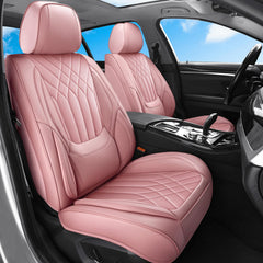 GEZHOUBA Pink rear seat covers provide full coverage for family use.