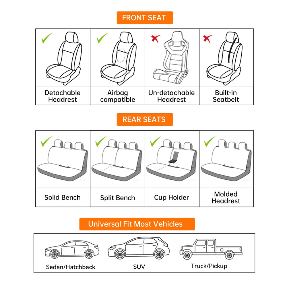 GEZHOUBA pink seat covers feature non-slip backing to stay in place.