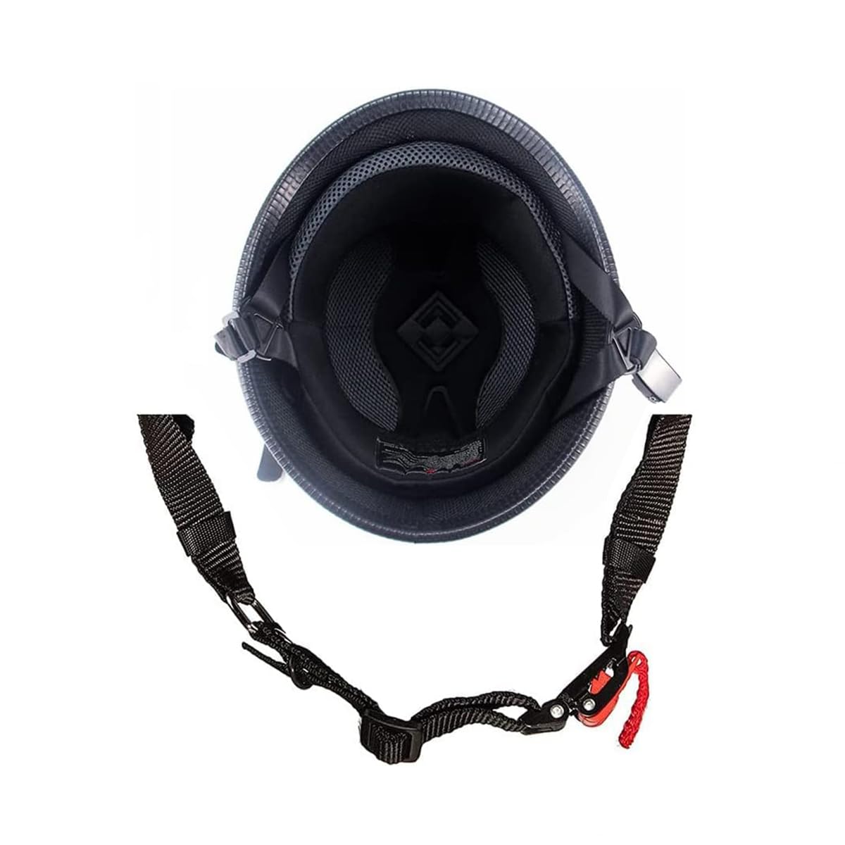GFUERUFQ German Pilot Helmet side view showing DOT safety and retro silhouette