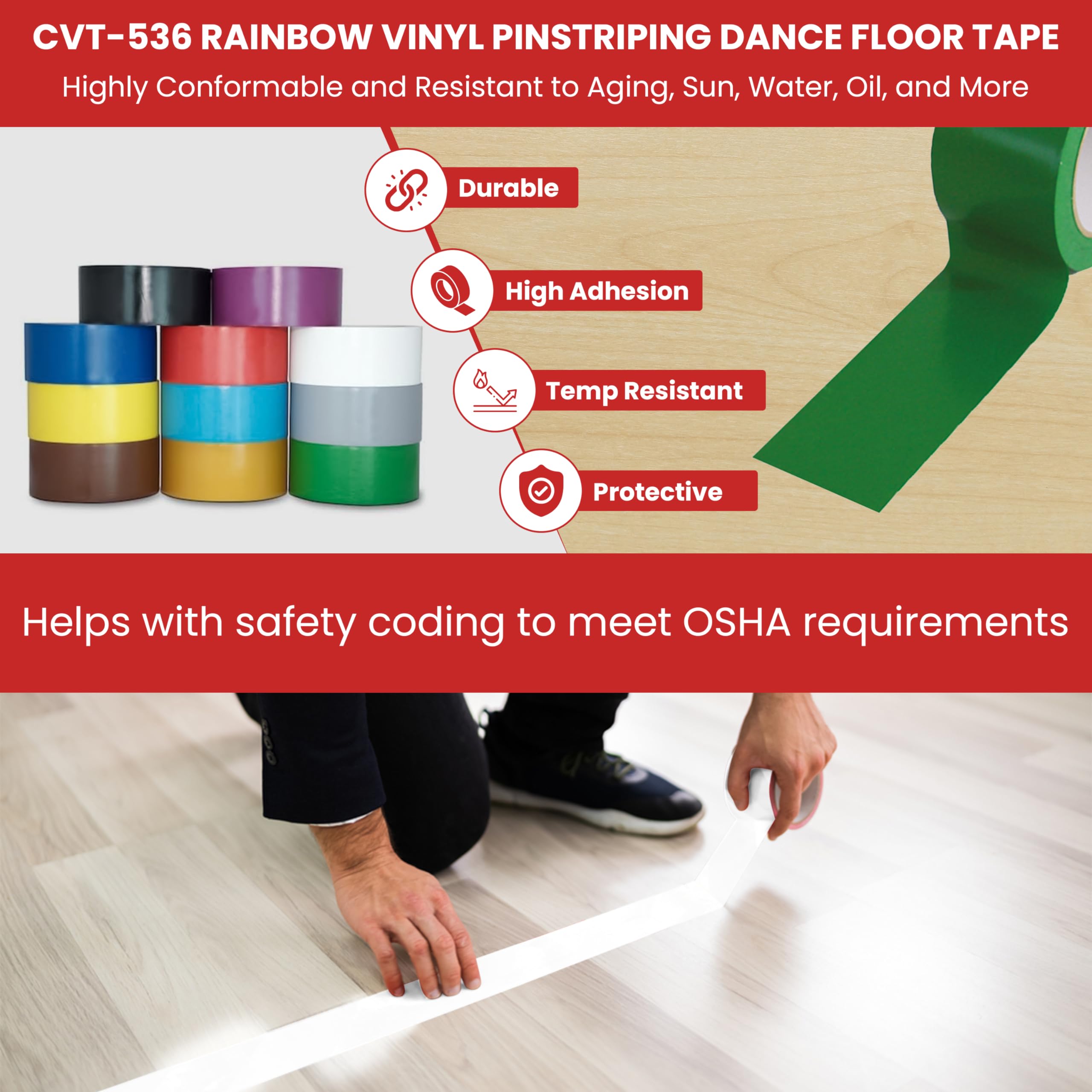 GGR Supplies CVT-536 conformable tape on curved surface for smooth application.
