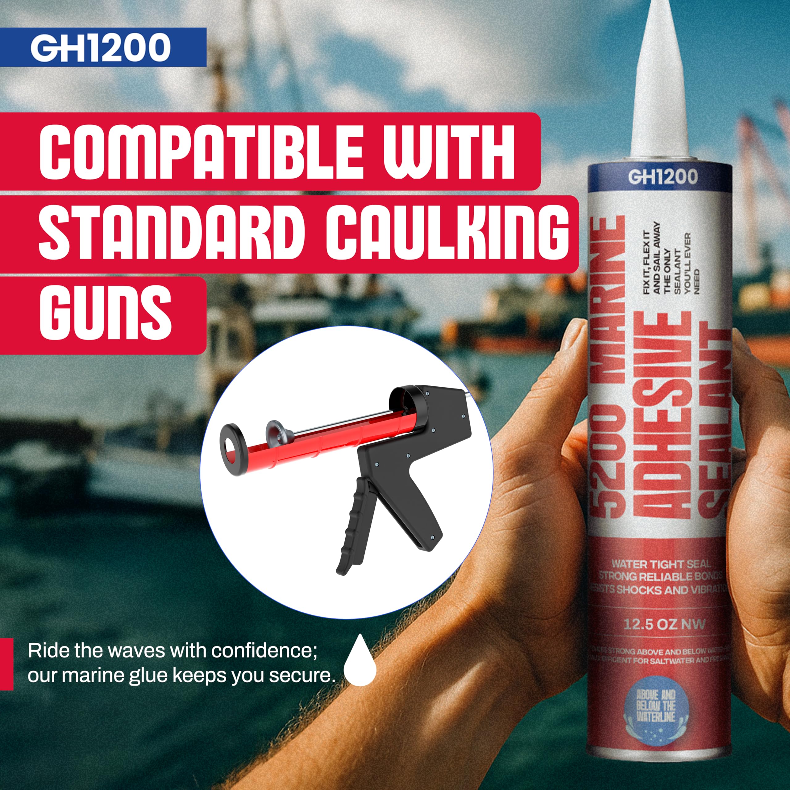 GH1200 5200 flexible sealant tolerates vibrations and movement