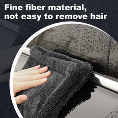 Ghguole car drying towel shown on a door panel for a streak-free finish.