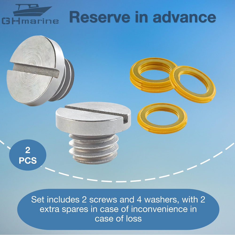 GHmarine lower unit gearcase drain plug set for MerCruiser and Mercury engines.