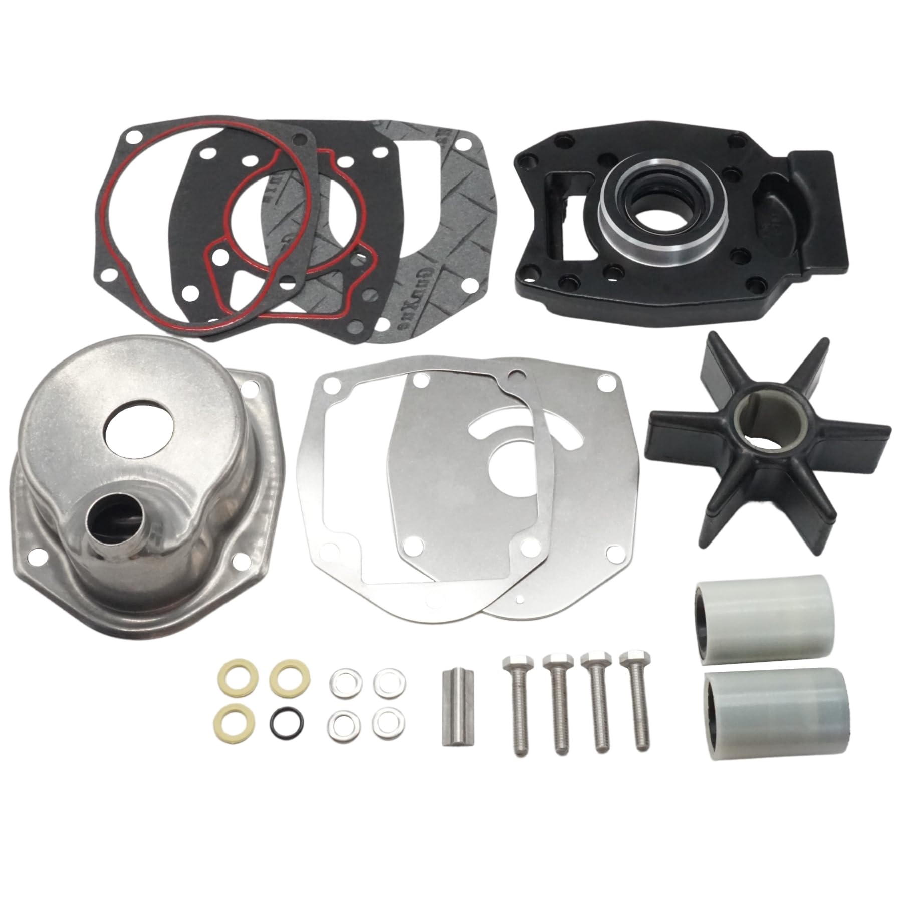 Stainless wear plate and nylon PA66 components for durable water pump assembly