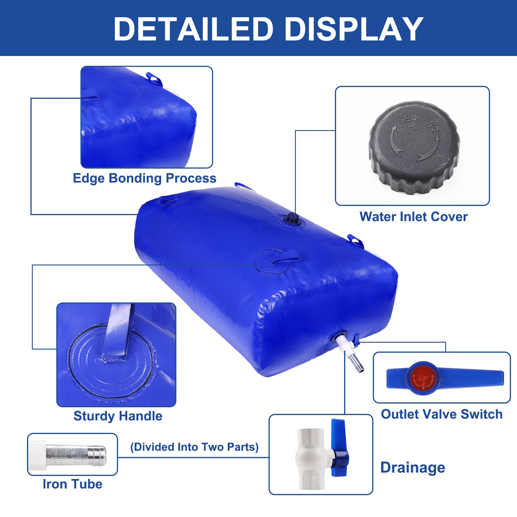 GHOSOONE water bladder in RV or camping setup for portable water.