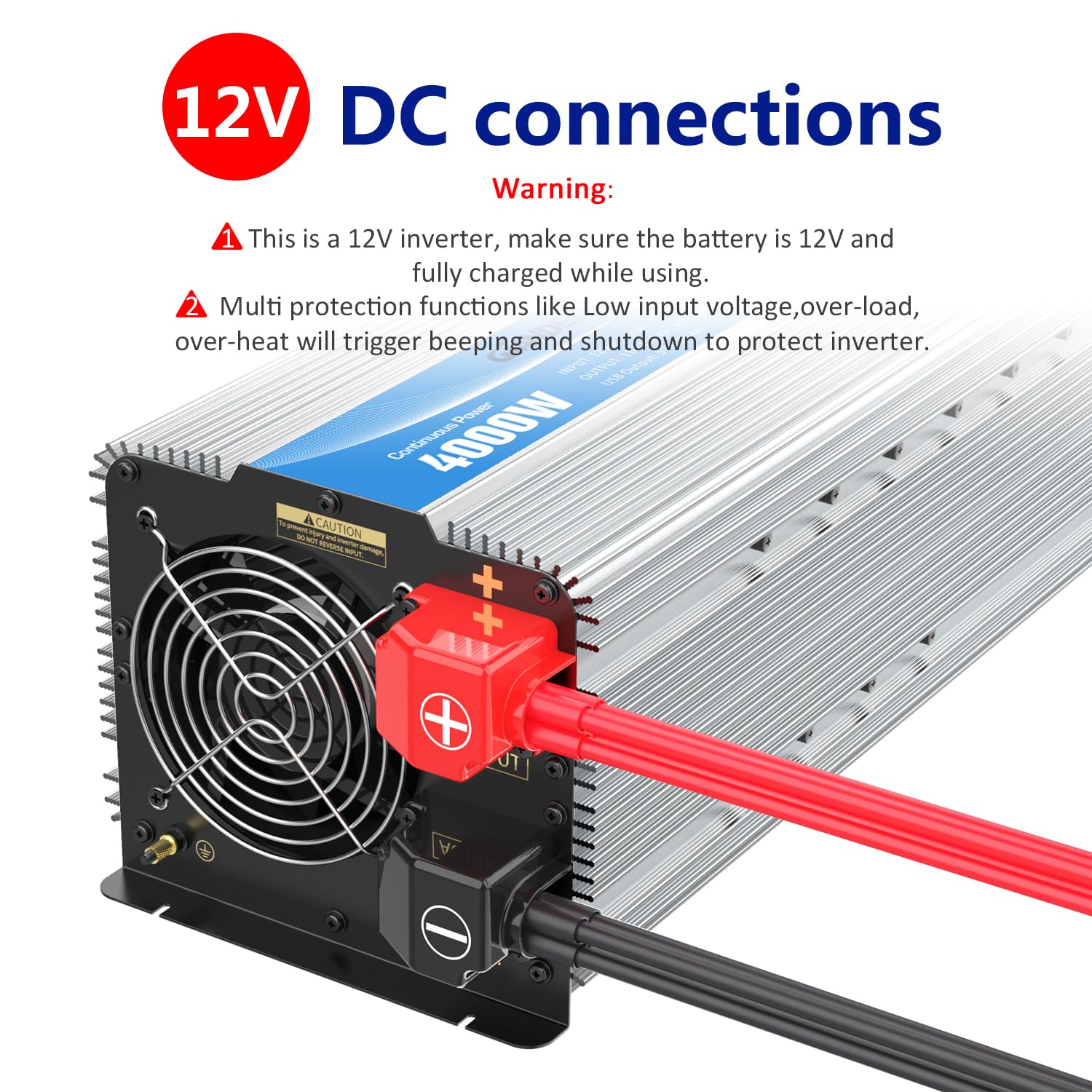 Giandel 4000W aluminum housing provides durable protection and efficient cooling.