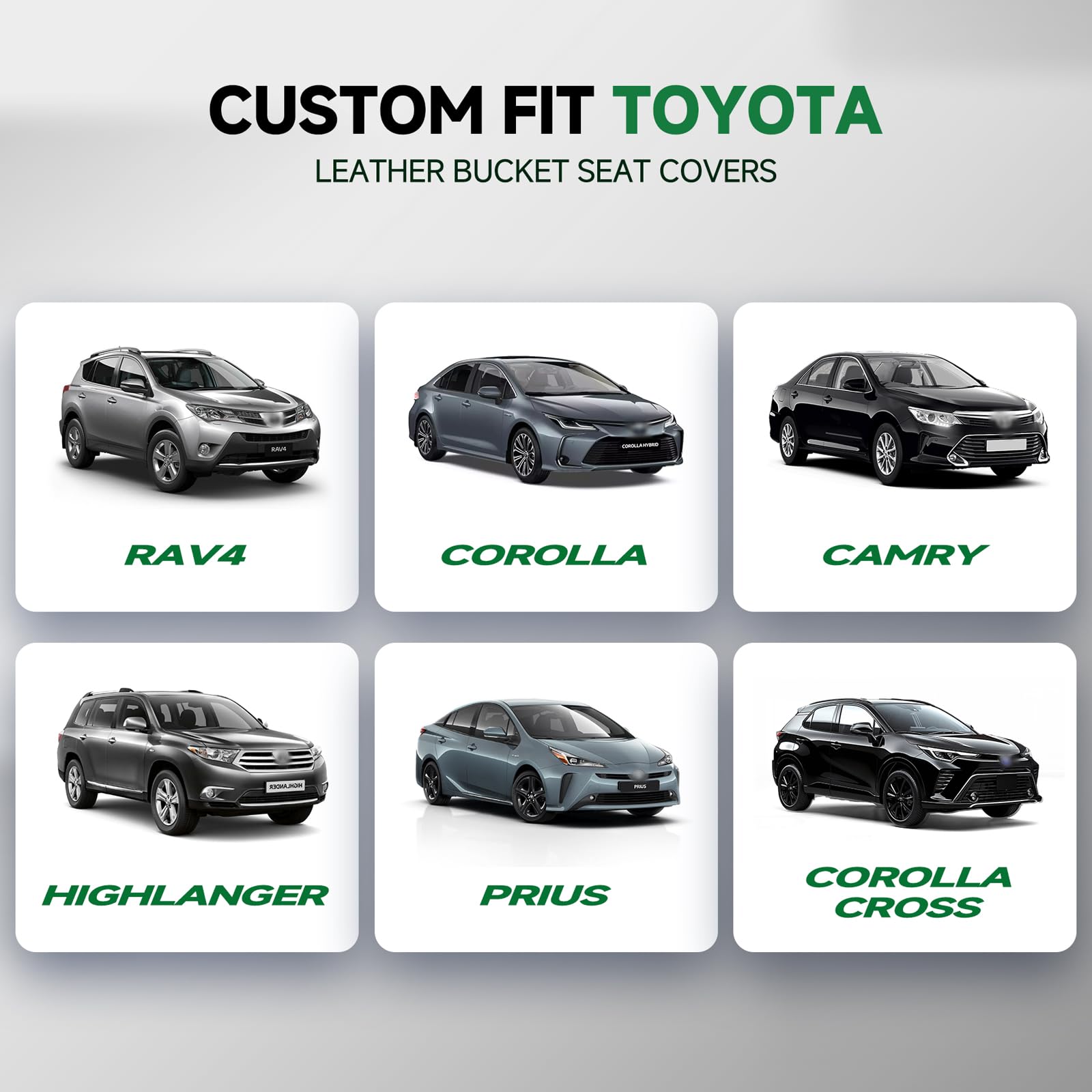 Giant Panda front seat cover on Camry offers quick installation and keeps seats pristine.