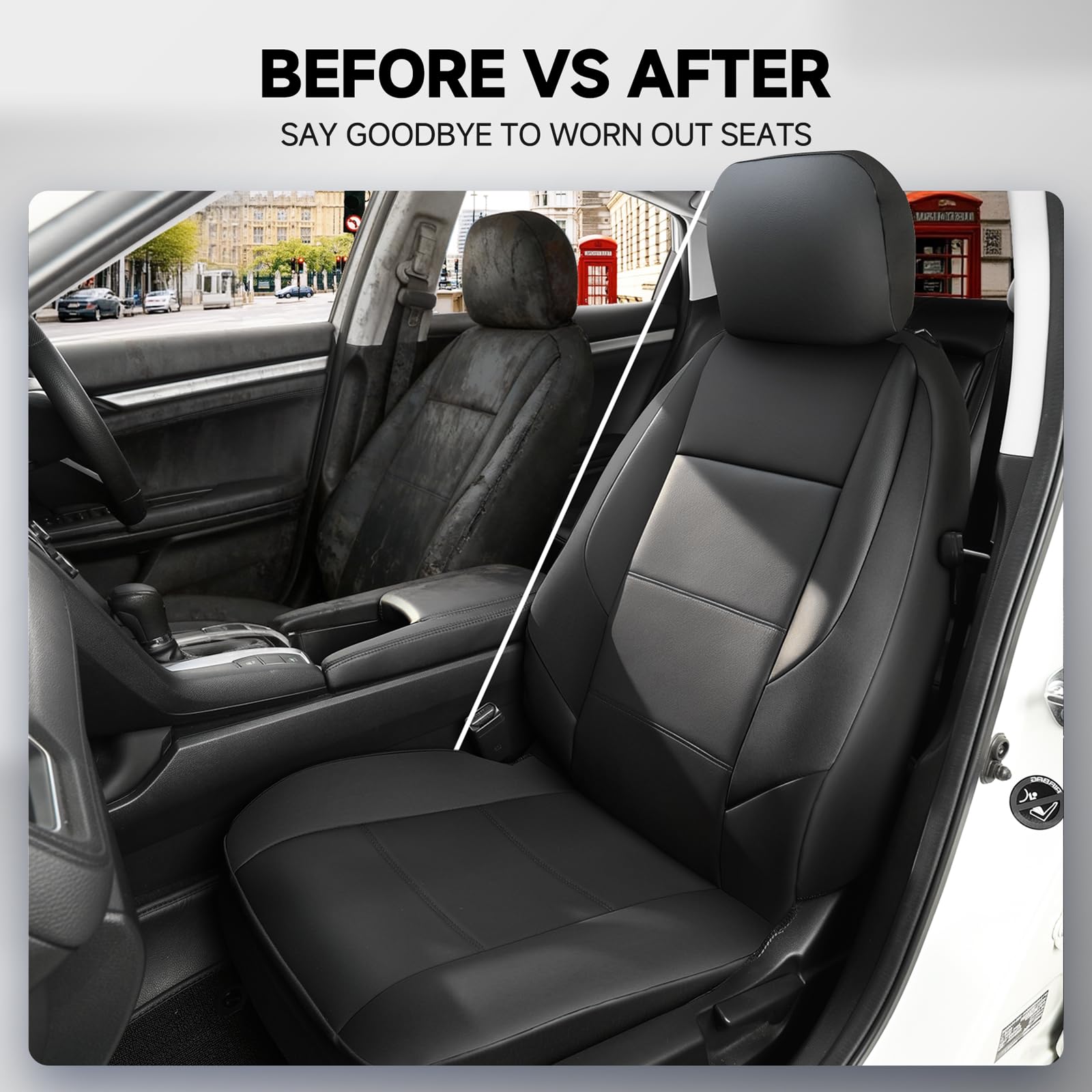 GIANT PANDA front seat cover for Edge protects seats from spills.