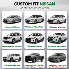 GIANT PANDA front seat cover for Nissan Altima adds two-tone faux leather style.