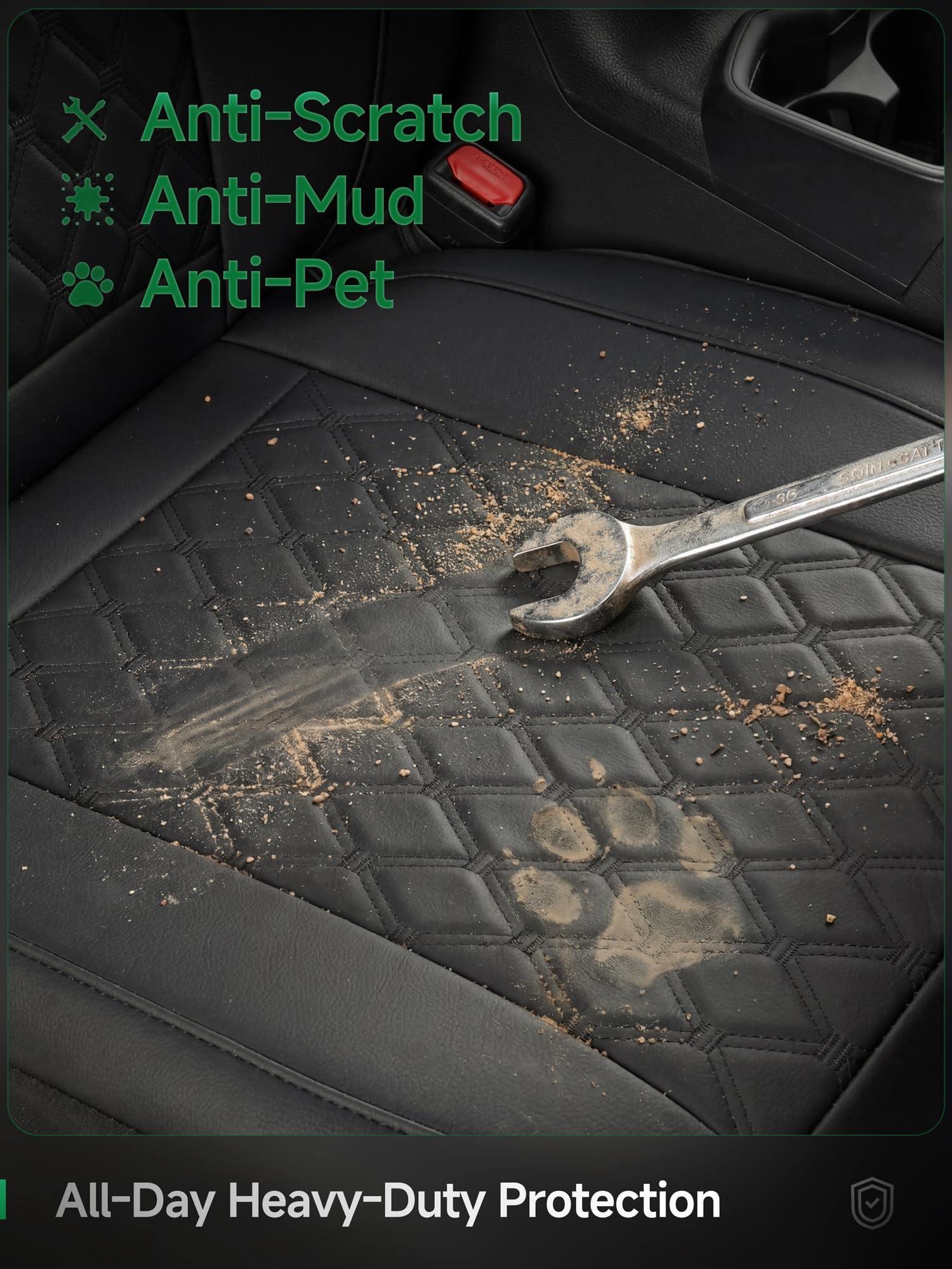 Giant Panda back leather panel creates cohesive look on seat backs.