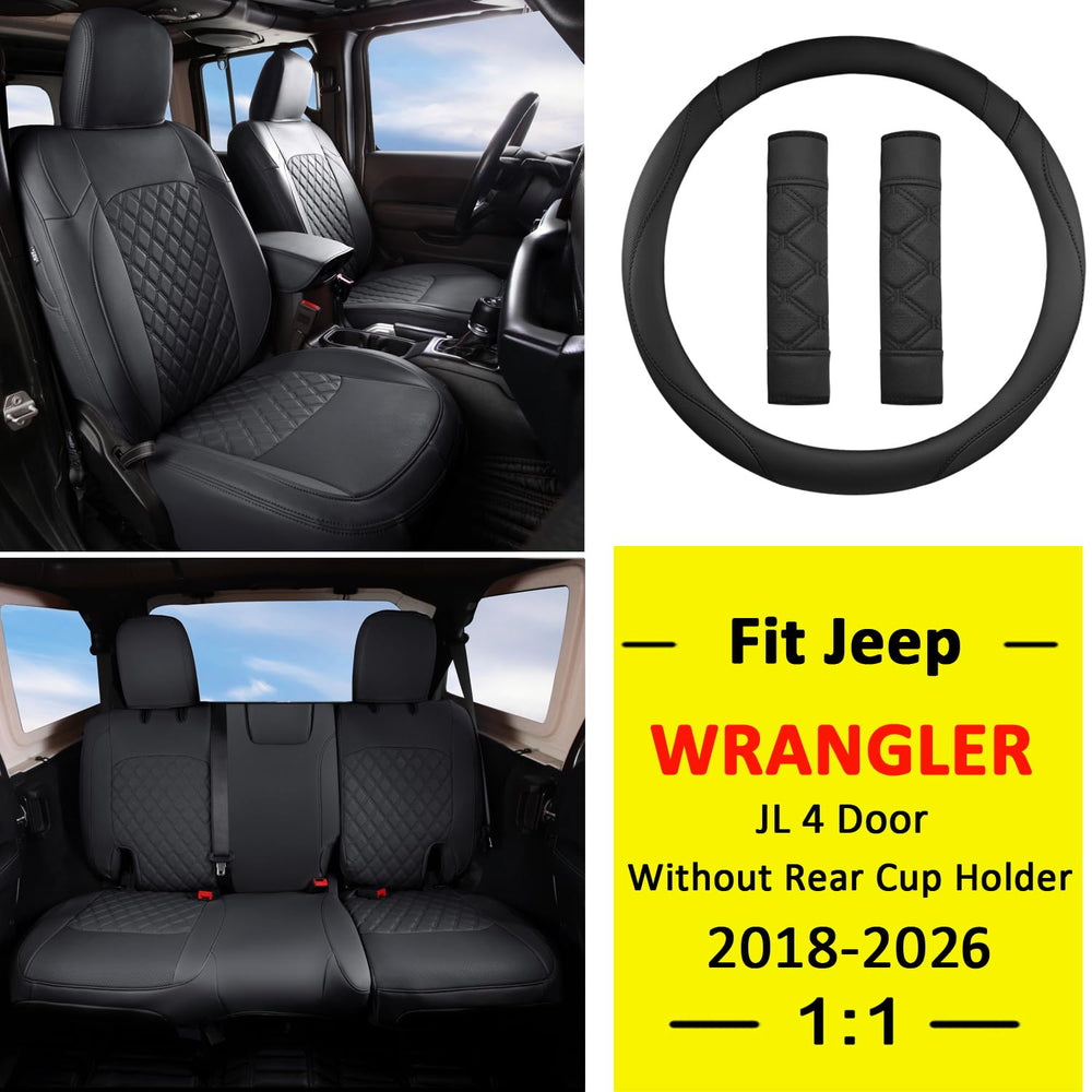GIANT PANDA rear seat cover in faux leather protecting Wrangler JL upholstery