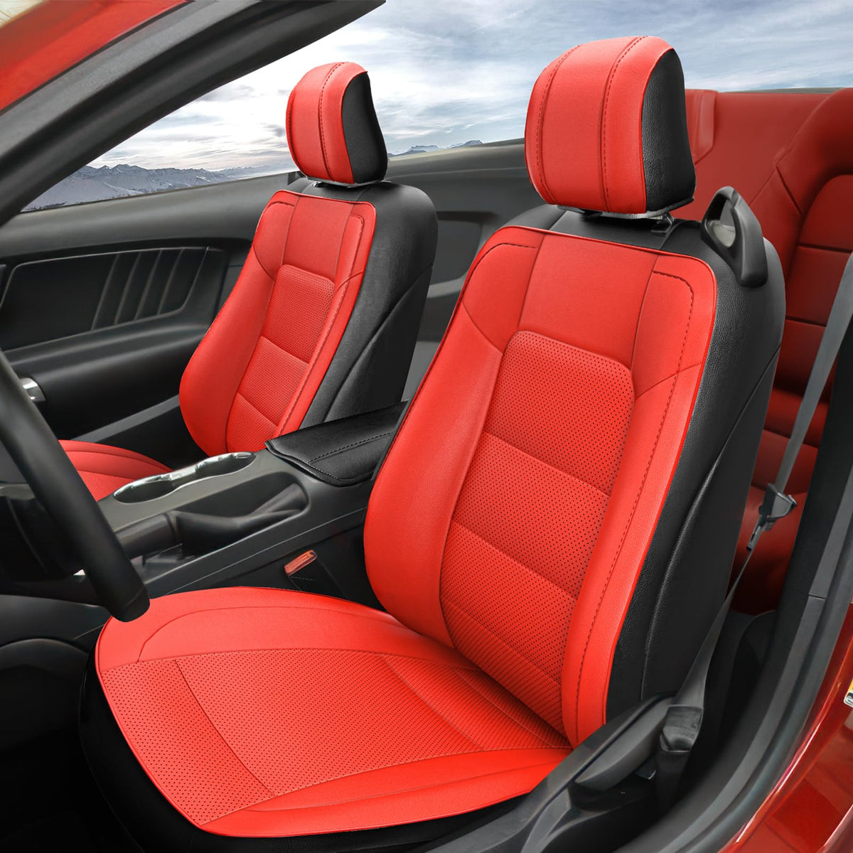 GIANT PANDA full-set seat covers for Mustang Convertible provide a glove-fit and protection